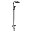 GROHE Vitalio Comfort 250 Quickfix Regendoucheset - 25cm - hoofddouche - vierkante handdouche - 2 straalsoorten - met badthermostaat - mat zwart SW1126847