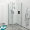 FugaFlow Efficiente Vetro Douchecabine - 1 draaideur - Zijwand - 90x90x200cm - 6mm veiligheidsglas - anti kalk - chroom SW1123818