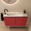 MONDIAZ TURE-DLUX 80cm toiletmeubel Fire. EDEN wastafel Glace positie links. Met 1 kraangat. SW1103256