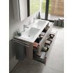 Duravit Ketho 2 wastafelonderbouwkast met 2 laden voor dubbele wastafel 128x48x55cm met grepen antraciet basalt mat SW772217