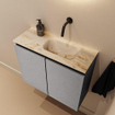 MONDIAZ TURE-DLUX 60cm toiletmeubel Plata. EDEN wastafel Frappe positie rechts. Zonder kraangat. SW1102931