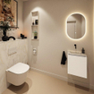 MONDIAZ TURE-DLUX 40cm toiletmeubel Talc. EDEN wastafel Ostra positie midden. Zonder kraangat. SW1104669