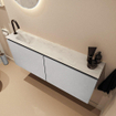 MONDIAZ TURE-DLUX 120cm toiletmeubel Plata. EDEN wastafel Opalo positie links. Met 1 kraangat. SW1104504