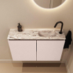 MONDIAZ TURE-DLUX 80cm toiletmeubel Rosee. EDEN wastafel Glace positie rechts. Met 1 kraangat. SW1103477