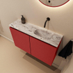 MONDIAZ TURE-DLUX 80cm toiletmeubel Fire. EDEN wastafel Glace positie rechts. Zonder kraangat. SW1103245