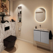 MONDIAZ TURE-DLUX 60cm toiletmeubel Plata. EDEN wastafel Glace positie midden. Zonder kraangat. SW1103427