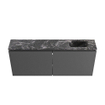 MONDIAZ TURE-DLUX 120cm toiletmeubel Dark Grey. EDEN wastafel Lava positie rechts. Zonder kraangat. SW1103784