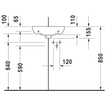 Duravit ME by Starck hoekfontein 1 kraangat met overloop 43.5x38cm mat wit 722433200 SW297049