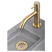 Differnz Ravo fonteinset - 38.5x18.5x9cm - Rechthoek - 1 kraangat - Gebogen matte goude kraan - beton lichtgrijs SW705471