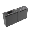 MONDIAZ TURE-DLUX 100cm toiletmeubel Dark Grey. EDEN wastafel Lava positie links. Met 1 kraangat. SW1103758