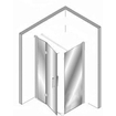 Plieger Panorama douchewand 120cm + vouwdeur 90cm met muursteun vierkant 100cm en vloerprofiel chroom 0983769