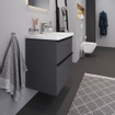 Duravit D-Neo wastafelonderkast 63.4x62.5x45.2cm 2 lades Grafiet Mat SW641420