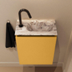 MONDIAZ TURE-DLUX 40cm toiletmeubel Ocher. EDEN wastafel Glace positie rechts. Met 1 kraangat. SW1103364