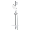 GROHE Rainshower SmartActive 130 Glijstangset - 60cm - ronde handdouche - 3 straalsoorten - gladde doucheslang - met zeepschaal - chroom/moon white SW472266
