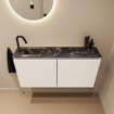 MONDIAZ TURE-DLUX 100cm toiletmeubel Talc. EDEN wastafel Lava positie links. Met 1 kraangat. SW1103661