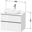 Duravit D-Neo wastafelonderkast 80x66.4x55cm 2 lades Natuur eiken Mat SW641470