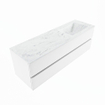 MONDIAZ VICA-DLUX Badkamermeubelset - 150cm - onderkast talc - 2 lades - inbouw wastafel cloud rechts - 1 kraangat - 60cm hoge versie - opalo SW1088513