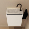 MONDIAZ TURE-DLUX 40cm toiletmeubel Talc. EDEN wastafel Opalo positie links. Met 1 kraangat. SW1104154