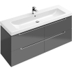 Villeroy & boch Subway 2.0 wastafelonderkast 128.7x52x4.49cm Grijs hoogglans 1024265