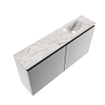 MONDIAZ TURE-DLUX 100cm toiletmeubel Plata. EDEN wastafel Glace positie rechts. Zonder kraangat. SW1103461