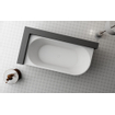 ZEZA Pure half vrijstaand hoekbad - links - 170x80x58cm - acryl - mat wit TWEEDEKANS OUT13679