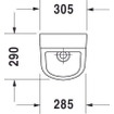 Duravit D-Code urinoir - 305 x 290 mm - verdekte toevoer - rimless - met bevestiging 0315129