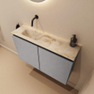 MONDIAZ TURE-DLUX 80cm toiletmeubel Plata. EDEN wastafel Frappe positie links. Zonder kraangat. SW1102917