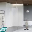 FugaFlow Eccelente Vetro inloopdouche badkamer - 70x200cm - mat glas - plafondarm - mat wit SW1125017