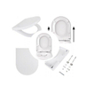 QeramiQ Urby Wandtoilet compact - 48.3x35x33cm - spoelrandloos - met zitting - glans wit SW1212493