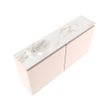 MONDIAZ TURE-DLUX 100cm toiletmeubel Rosee. EDEN wastafel Frappe positie links. Met 1 kraangat. SW1102976