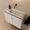 MONDIAZ TURE-DLUX 60cm toiletmeubel Linen. EDEN wastafel Glace positie midden. Zonder kraangat. SW1103354