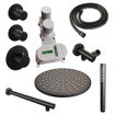 Brauer Black Edition Regendoucheset inbouw - hoofddouche 30cm - 3 gladde knoppen - rechte wandarm - handdouche staaf 1 stand - mat zwart SW486504