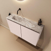 MONDIAZ TURE-DLUX 80cm toiletmeubel Rosee. EDEN wastafel Glace positie links. Zonder kraangat. SW1103499