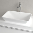 Villeroy & Boch Venticello semi inbouw- opzetwastafel zonder kraangat 55x36cm met overloop Ceramic+ stone white SW209648