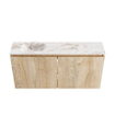 MONDIAZ TURE-DLUX 100cm toiletmeubel Washed Oak. EDEN wastafel Frappe positie links. Zonder kraangat. SW1103072