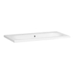 Saniclass Palermo Meubelwastafel - 100x47x3.5cm - overloop - 1 wasbak midden - 2 kraangaten - keramiek - wit SW24916