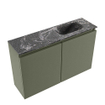 MONDIAZ TURE-DLUX 80cm toiletmeubel Army. EDEN wastafel Lava positie rechts. Met 1 kraangat. SW1103715