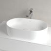 Villeroy & Boch Collaro opzetwastafel ovaal 56x36cm zonder overloop zonder kraangat ceramic+ stone white SW336076