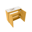 MONDIAZ TURE-DLUX 60cm toiletmeubel Ocher. EDEN wastafel Frappe positie links. Met 1 kraangat. SW1102858