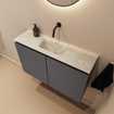 MONDIAZ TURE-DLUX 80cm toiletmeubel Dark Grey. EDEN wastafel Ostra positie midden. Zonder kraangat. SW1104797
