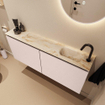 MONDIAZ TURE-DLUX 120cm toiletmeubel Rosee. EDEN wastafel Frappe positie rechts. Met 1 kraangat. SW1102987