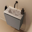 MONDIAZ TURE-DLUX 40cm toiletmeubel Smoke. EDEN wastafel Glace positie midden. Zonder kraangat. SW1103527