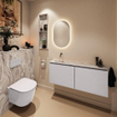 MONDIAZ TURE-DLUX 120cm toiletmeubel Cale. EDEN wastafel Glace positie links. Zonder kraangat. SW1103194