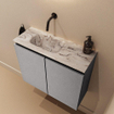 MONDIAZ TURE-DLUX 60cm toiletmeubel Plata. EDEN wastafel Glace positie links. Zonder kraangat. SW1103441