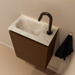 MONDIAZ TURE-DLUX 40cm toiletmeubel Rust. EDEN wastafel Ostra positie links. Met 1 kraangat. SW1105075