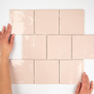 By Goof wandtegel - 13x13cm - 10mm - Vierkant - Roze Glans SW542672