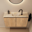 MONDIAZ TURE-DLUX 80cm toiletmeubel Washed Oak. EDEN wastafel Frappe positie midden. Met 1 kraangat. SW1103053