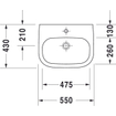 Duravit D Code Med wastafel 55x43cm zonder kraangat zonder overloop wit 0295818