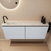 MONDIAZ TURE-DLUX 120cm toiletmeubel Clay. EDEN wastafel Opalo positie links. Met 1 kraangat. SW1104254