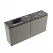 MONDIAZ TURE-DLUX 100cm toiletmeubel Smoke. EDEN wastafel Lava positie links. Met 1 kraangat. SW1104072